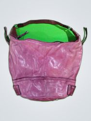 Makowsky Purple Leather Hobo Bag