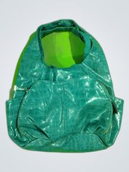 Teal Crocodile Print Tote Handbag