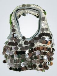 Sequined Gray Handbag