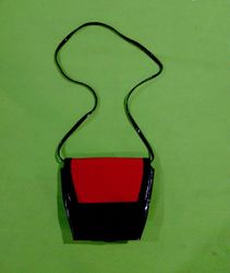 Black and Red Patent Leather Shoulder Bag
