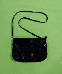Black sequined shoulder bag