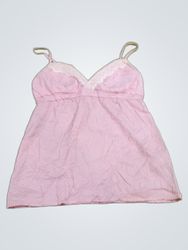 Pink camisole with lace trim