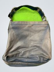 Gray Leather Shoulder Bag