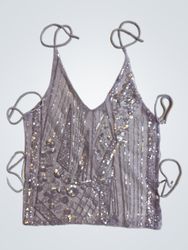 Upcycled Unbranded Sequined Spaghetti Strap Top