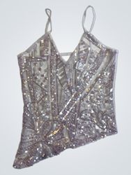 Upcycled Sequined Purple Tank Top