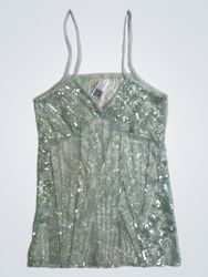 Upcycled Green Sequined Tank Top