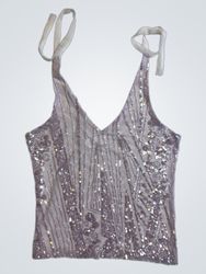 Upcycled Sequined Purple Tank Top