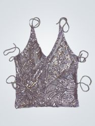 Upcycled Unbranded Lilac Sequined Cami Top