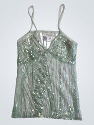 Upcycled Green Sequined Top