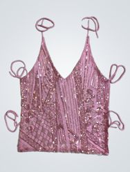 Upcycled Pink Sequined Top