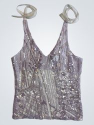 Upcycled Sequined Purple Top