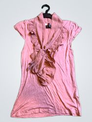 Naf Naf Pink Ruffle Detail Top