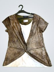 Saloos Collection Brown Paisley Top