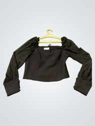 Pimkie Black Long Sleeve Square Neck Top