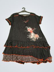 Black Dress with Orange Trim