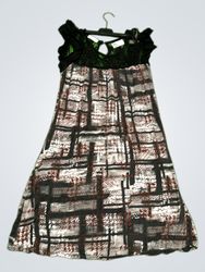 Cache Cache Women's Black Lace Trim Patterned Dres..