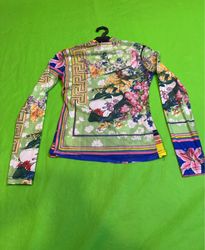 Vintage Vanguard Floral Print Long Sleeve Mock Nec..