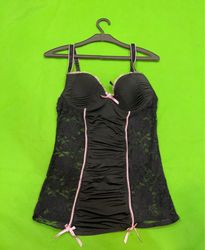 Sexy Diana Black Lace Corset Babydoll
