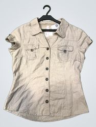Cache Cache Beige Button-Up Shirt