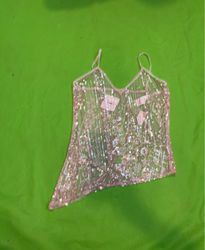 Upcycled Pink Sequin Cami Top