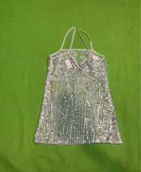 Upcycled Sheer Sequin Mini Dress
