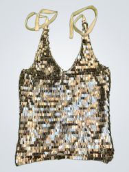 Upcycled Sequin Halter Top