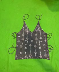Upcycled Embellished Halter Top