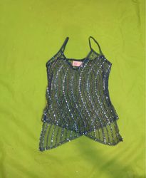 Upcycled Sequin Embellished Sheer Camisole