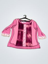 VAGGO PARIS Pink Tie-Dye Embellished Top