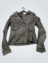 IKKS Black Faux Leather Moto Jacket