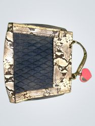 Guess Snakeskin and Denim Handbag