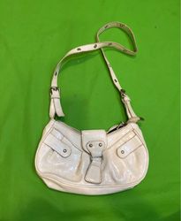 White Crocodile Embossed Shoulder Bag