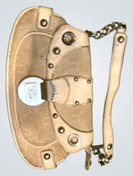GUESS Cream Embossed Monogram Shoulder Bag with Ch..