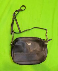 Guess Black Leather Crossbody Bag