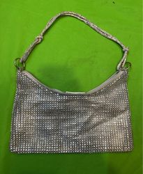 Silver Rhinestone Shoulder Bag