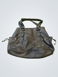 Schwarze Kunstleder-Handtasche