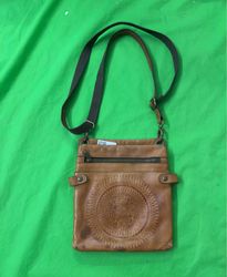 Die Sak Brown Leder Präge Umhängetasche