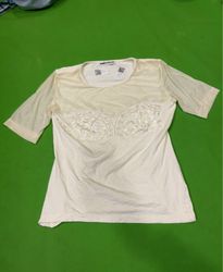 BiBA+pariscop cream sheer panel embellished top