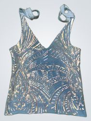 Upcycled Light Blue Sequin Tank Top