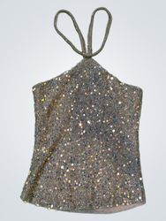 Upcycled Sequin Halter Top
