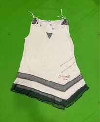Blancheporte Weißes Ärmelloses Kleid mit Durchsich..