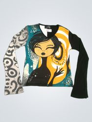 Copeline Women's Graphic Print Long Sleeve Top