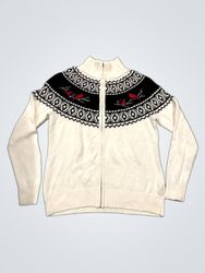 Northern Reflections Women's Cardinal Fair Isle Zi..