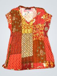 Desigual Patchwork V-Neck T-Shirt