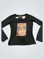 Le temps des cerises Women's Black Graphic Long Sl..