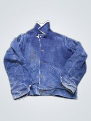 Blue Corduroy Sherpa Lined Jacket