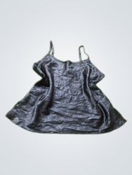 Black satin slip dress