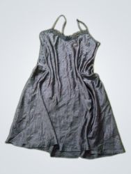 Black lace trim slip dress