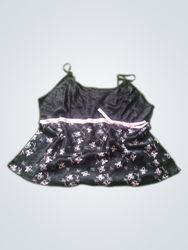 Haut caraco imprimé floral Lucie Black Taille 18