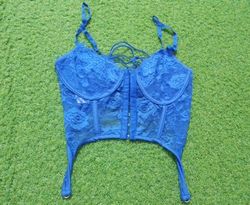 Blue Lace Corset Top